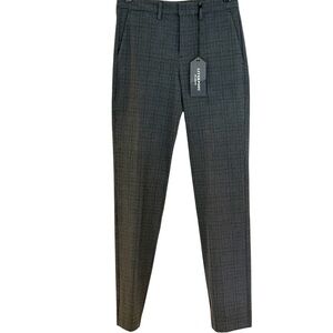 Liverpool Men's  Plaid The Trouser Straight Grey Black Pants Size 28 X 32 NWT